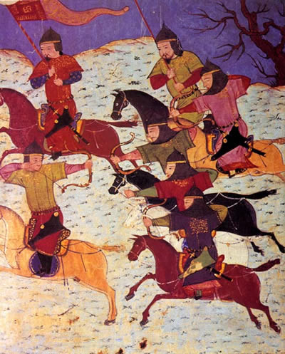 Artist depiction of Mongol cavalry.