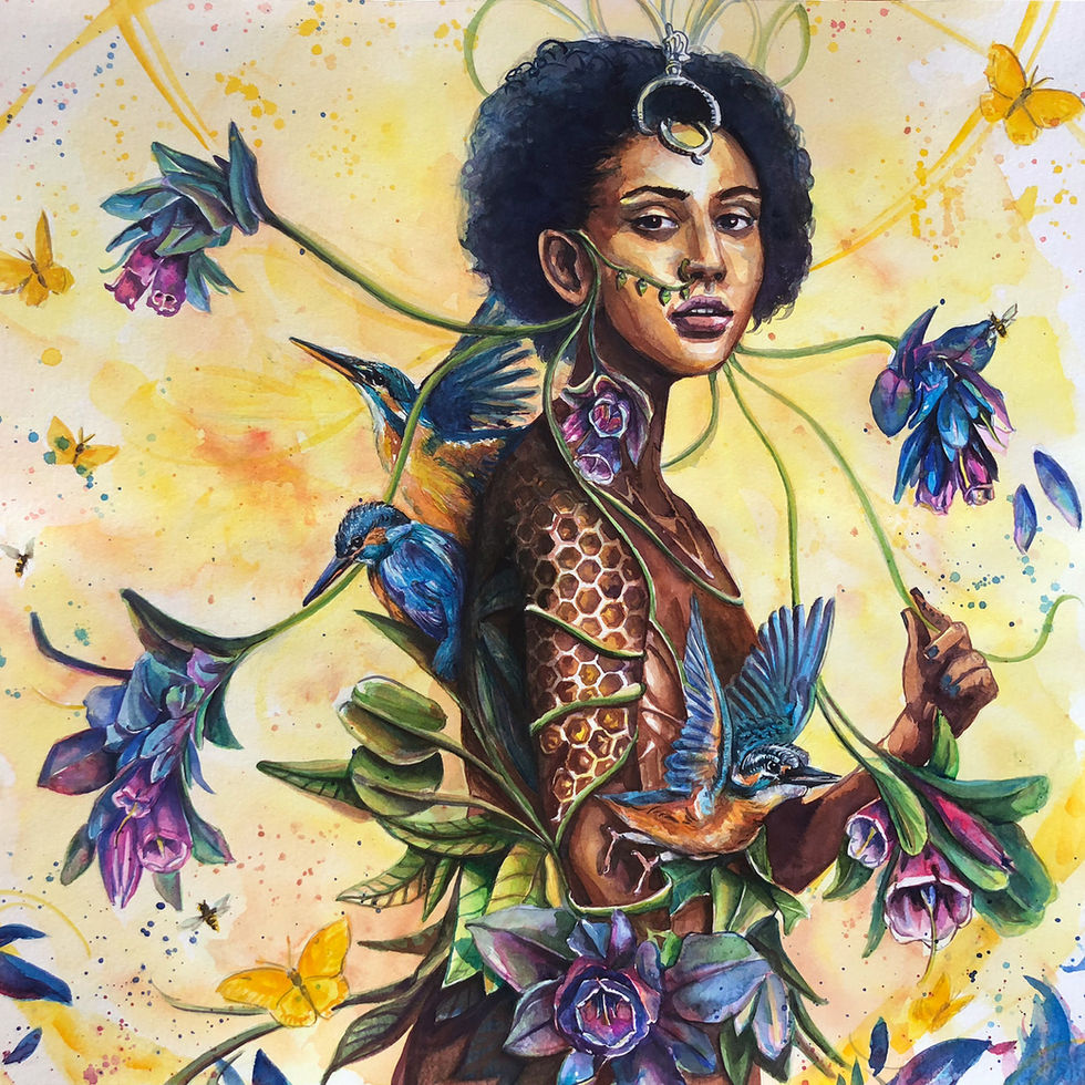 In The Moment 15x15in Watercolor on Paper- Embrace Your Inner Wild Solo2024.jpg