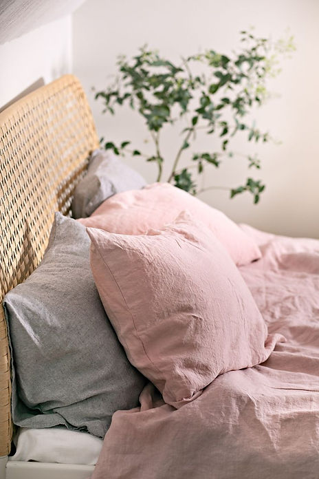 Wood rose linen duvet_stonewashed linen bedding_luxurious washed linen duvet in dusty pink