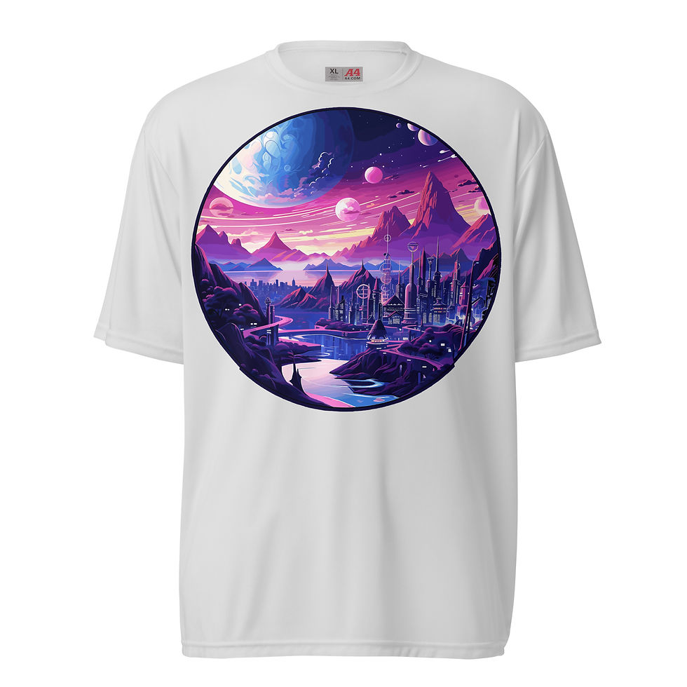 Thumbnail: Axon City - High District - Planet of Ataria - Unisex perform crew neck t-shirt