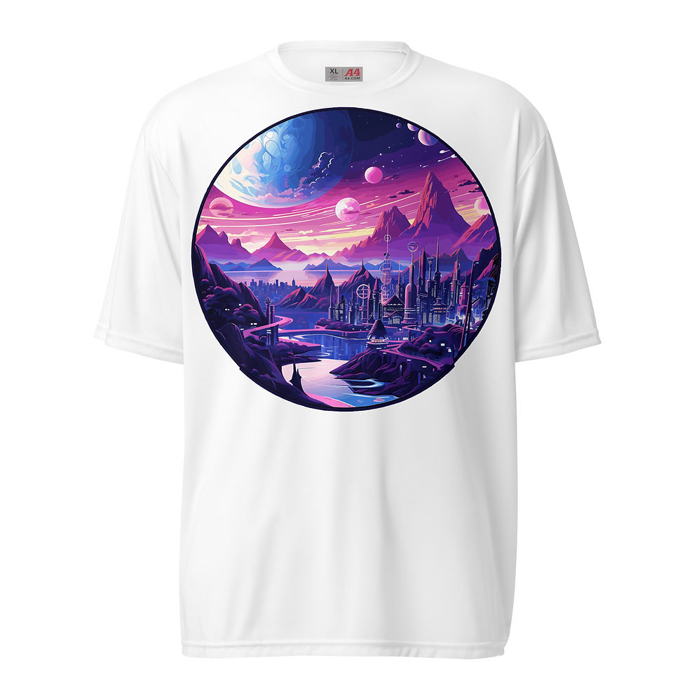 Thumbnail: Axon City - High District - Planet of Ataria - Unisex perform crew neck t-shirt