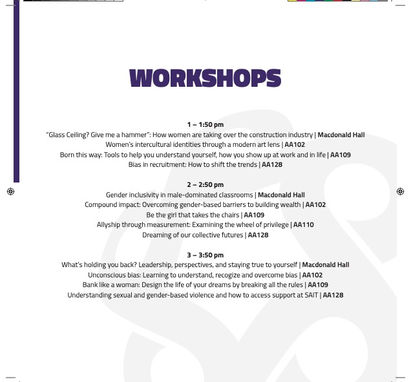 The SAIT and WITT International Women's Day Conference 2023 program brochure.