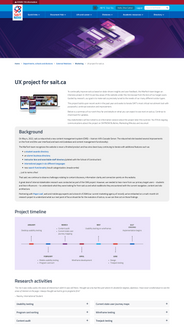 This is a screenshot of the UX project for sait.ca page on SAITNOW (SAIT's intranet).