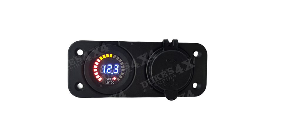 Thumbnail: Dual Flush mount with Voltmeter and quick charge 2.0 USB Socket