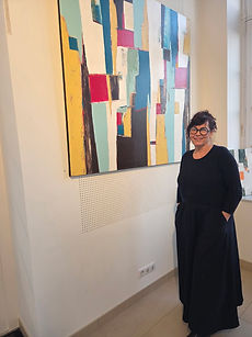 artiste peintre art abstrait française Sylvie B. au domaine de Cangé en france