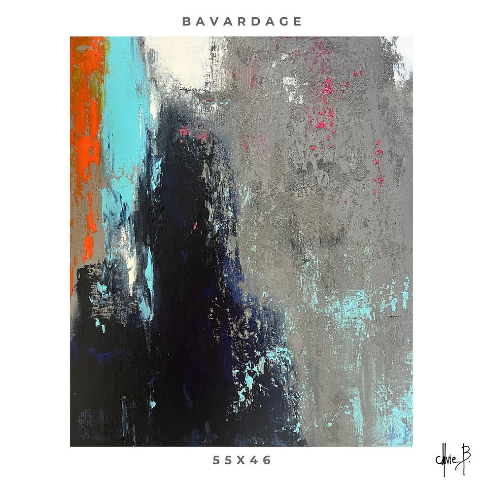 Bavardage, tableau abstrait original 55 × 46 cm par Sylvie B.
