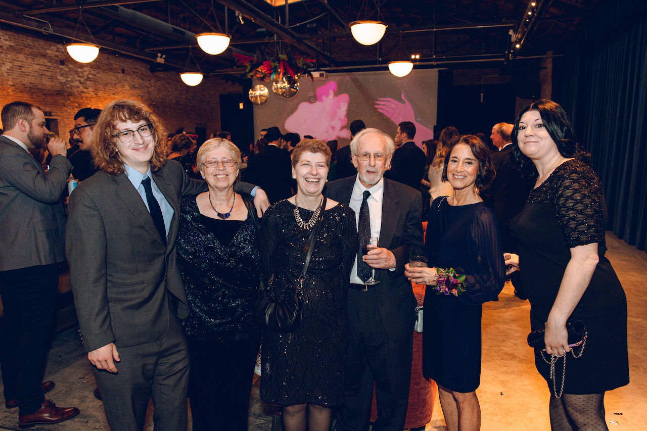 Guests enjoy LGBTQ wedding reception.
