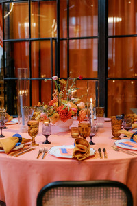 Beautiful photo of bright and colorful table setup.