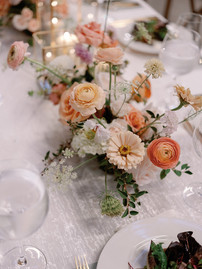 Soft pink floral centerpiece. 
