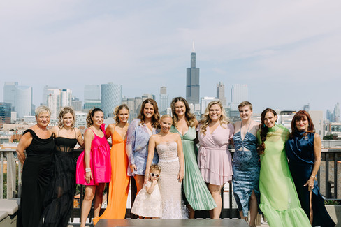 Colorful and vibrant iconic bridal party