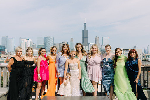 Colorful and vibrant iconic bridal party