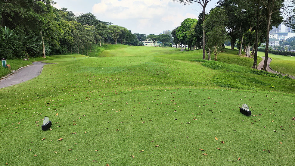 Hole 9 Par 4 at The Mines Golf: A Bold Finish with Clubhouse in Sight