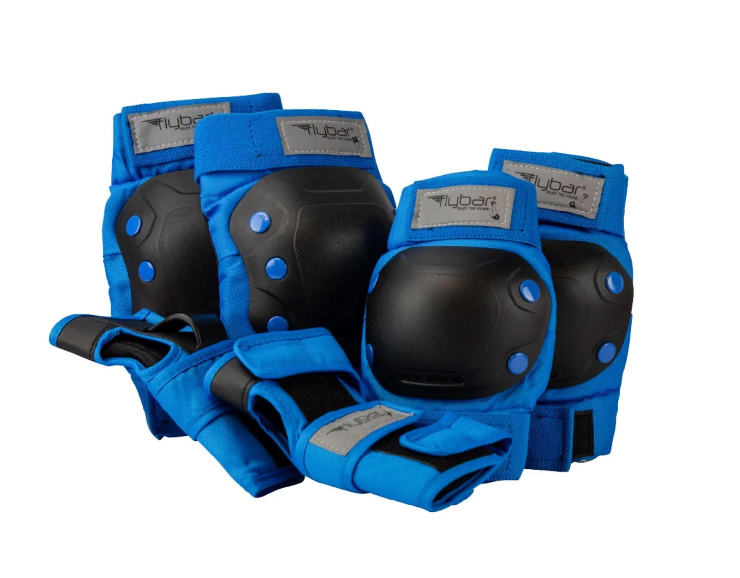 Flybar Sports Protection Knee, Elbow, and Wrist Pad Set for Kids and Adults, L.