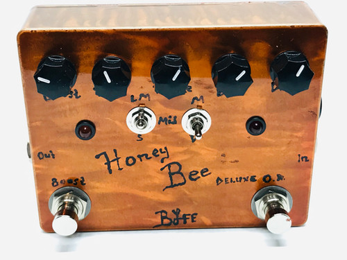 BJFe Honey Bee OD Deluxe w/MV and mids toggles, pre-gain trimpot