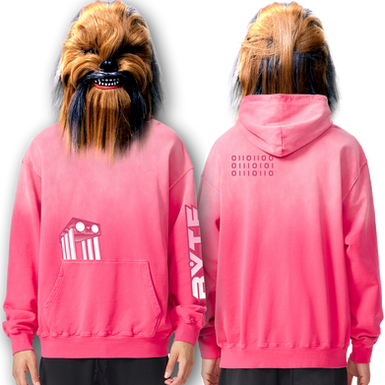 CHIP PINK WASH POCKET HOODIE BYTE