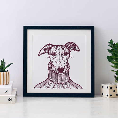 Sybil Whippet Mini Art Print | Wild Things