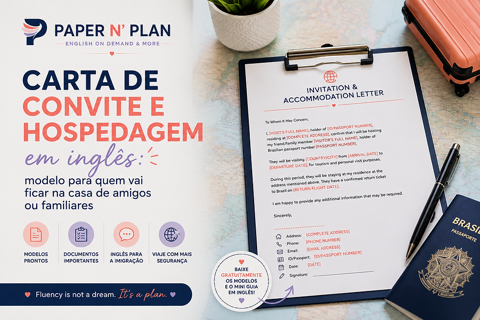 Vai viajar para o exterior e ficar hospedado na casa de um amigo ou familiar? Veja como funciona a carta de convite e encontre modelos em Inglês para diferentes situações.