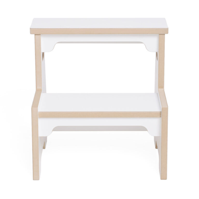 Sīktēls: PLUSH NEST Bērnu virtuves palīgs - pakāpiens, balts, MDF koks