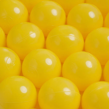 Sīktēls: PLUSH NEST apaļš bērnu bumbu baseins-velveta bēšs, bumbas: pērļu,dzeltena,zelta