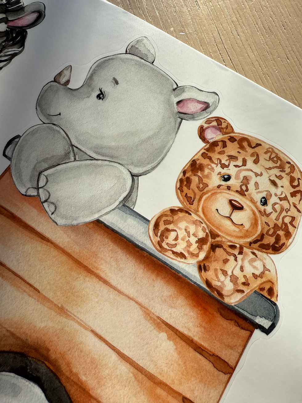 Sīktēls: Vilciens ar safari dzīvniekiem - sienas uzlīme