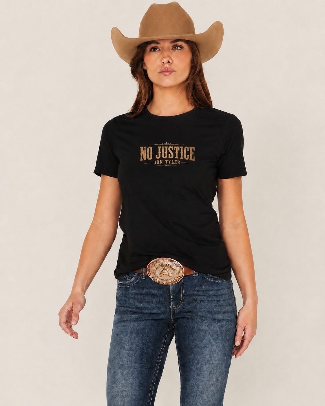 t-shirt woman black NO JUSTICE