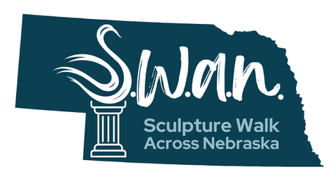 sculpture walk across nebraska swan logo