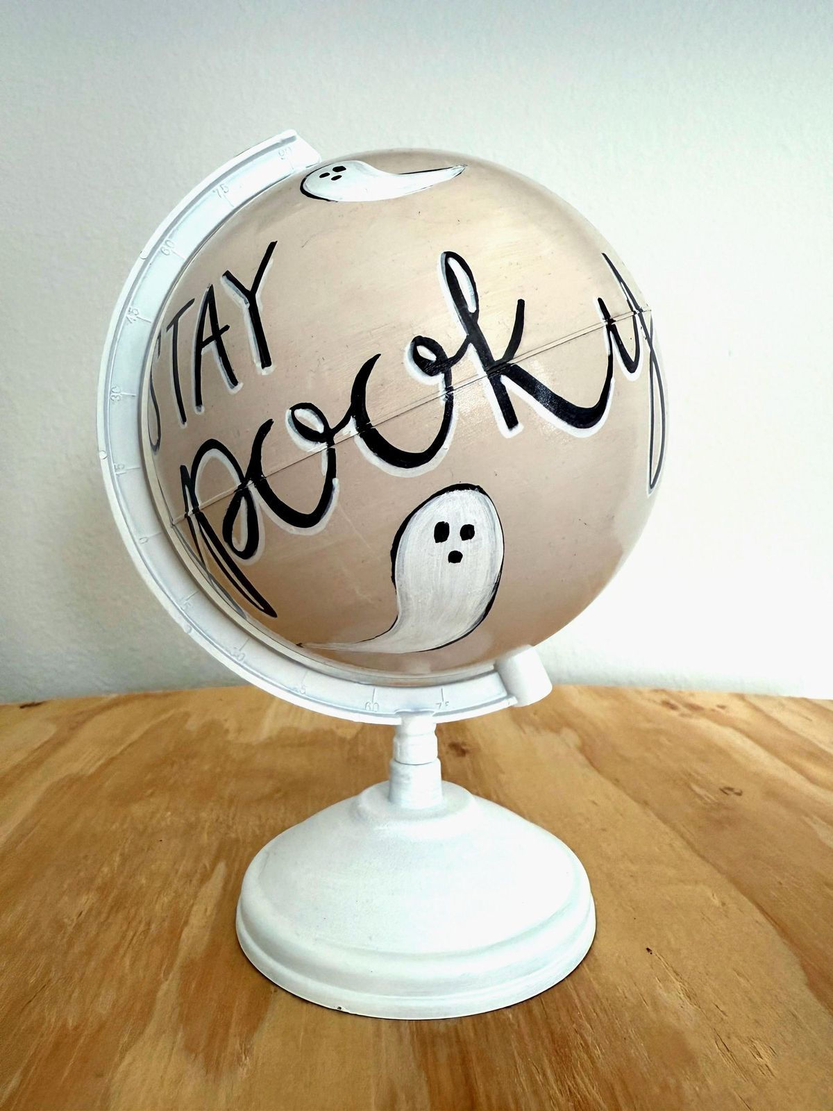 decorative spooky halloween globe painting art class prairie arts center north platte nebraska