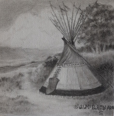 american plains artist J.I. McElroy called serenity at the prairie arts center in north platte nebraska
