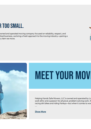 helping hands safe movers logan swanson north platte nebraska moving services company mini web site by g3 creative