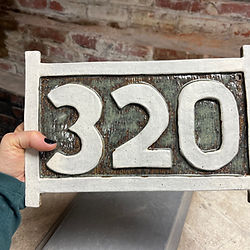create clay house number sign plaque art class at the prairie arts center north platte nebraska