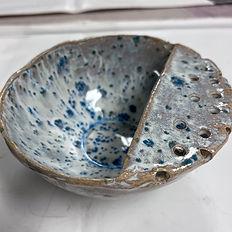 berry bowl strainer out of clay pottery and glaze class at the prairie arts center in north platte nebraska