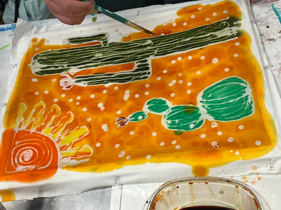 3 day kids art camp for ages 12-14 painting macrame batik fabric dying ceramics and more at the prairie arts center in north platte nebraska