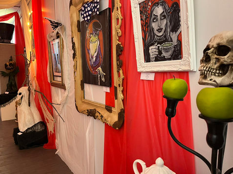 halloween circus creepy art exhibit at the prairie arts center in north platte nebraska