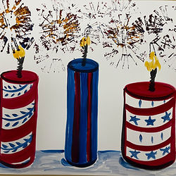 Fireworks painting youth kids art class at the prairie arts center north platte nebraska