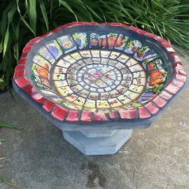mosaic bird bath art prairie arts center north platte nebraska