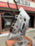 The meta data malfunction sculpture by andrew pudas on display at the Prairie Arts Center in North Platte Nebraska