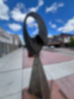 The transformation sculpture by jim and ryan pedersen on display at the Prairie Arts Center in North Platte Nebraska