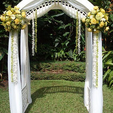 white lattice arch archway event decor rental from jump for joy party rentals in north platte nebraska
