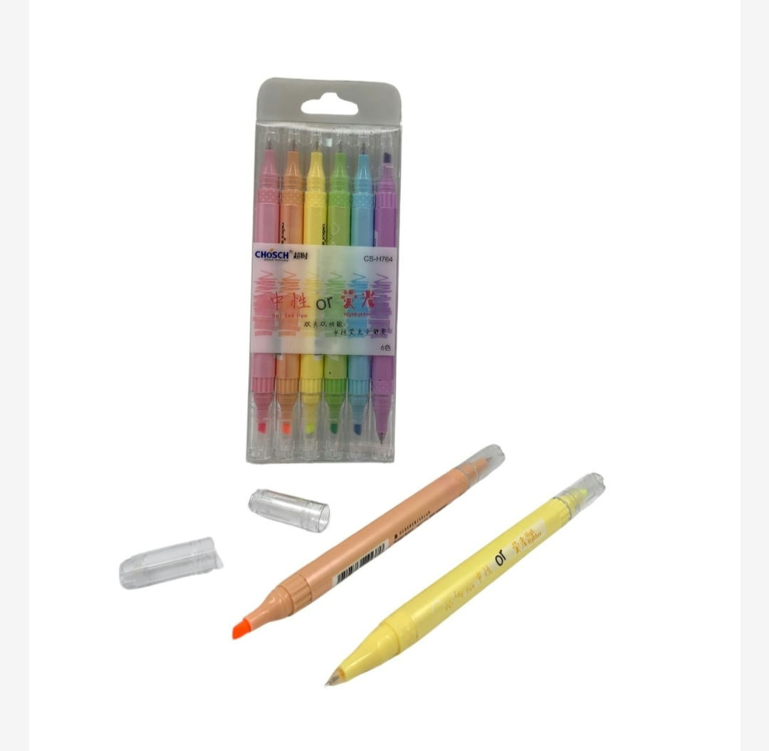 Marcador 6pcs 2 pontas (CS-H764)