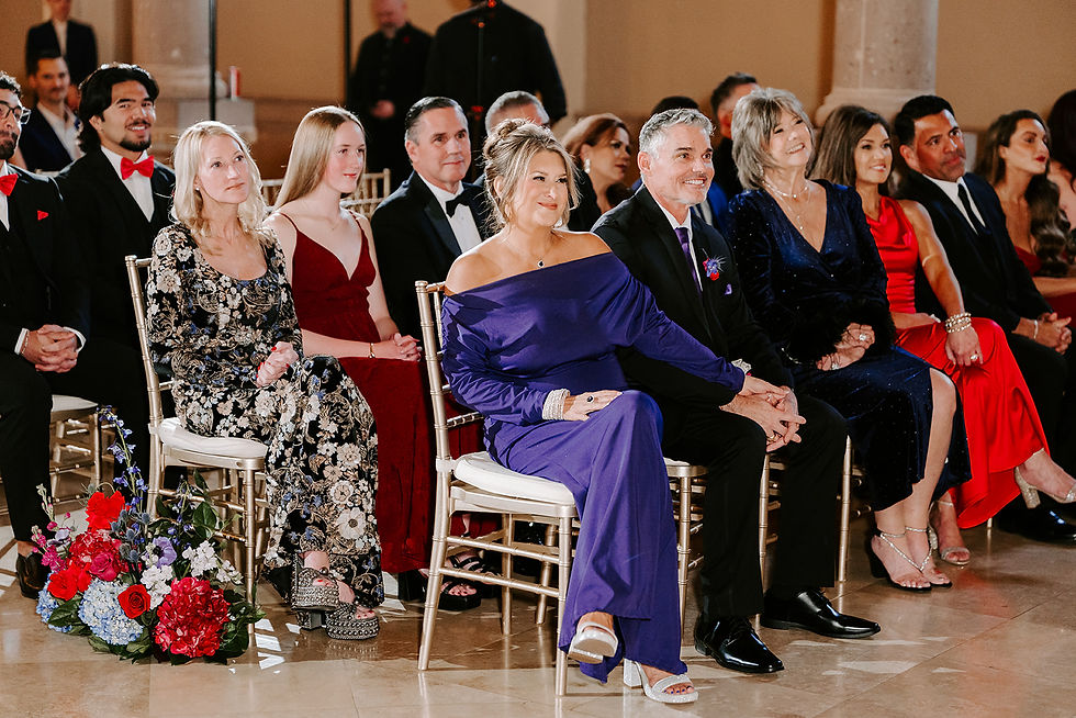Wedding guests seated during ceremony at The Bell Tower on 34th Houston