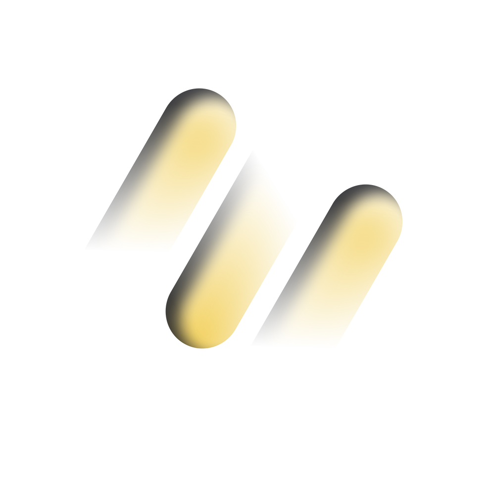 Abstract logo design, three golden shapes