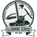 Cleaning Service logo: tools, Est. 1995