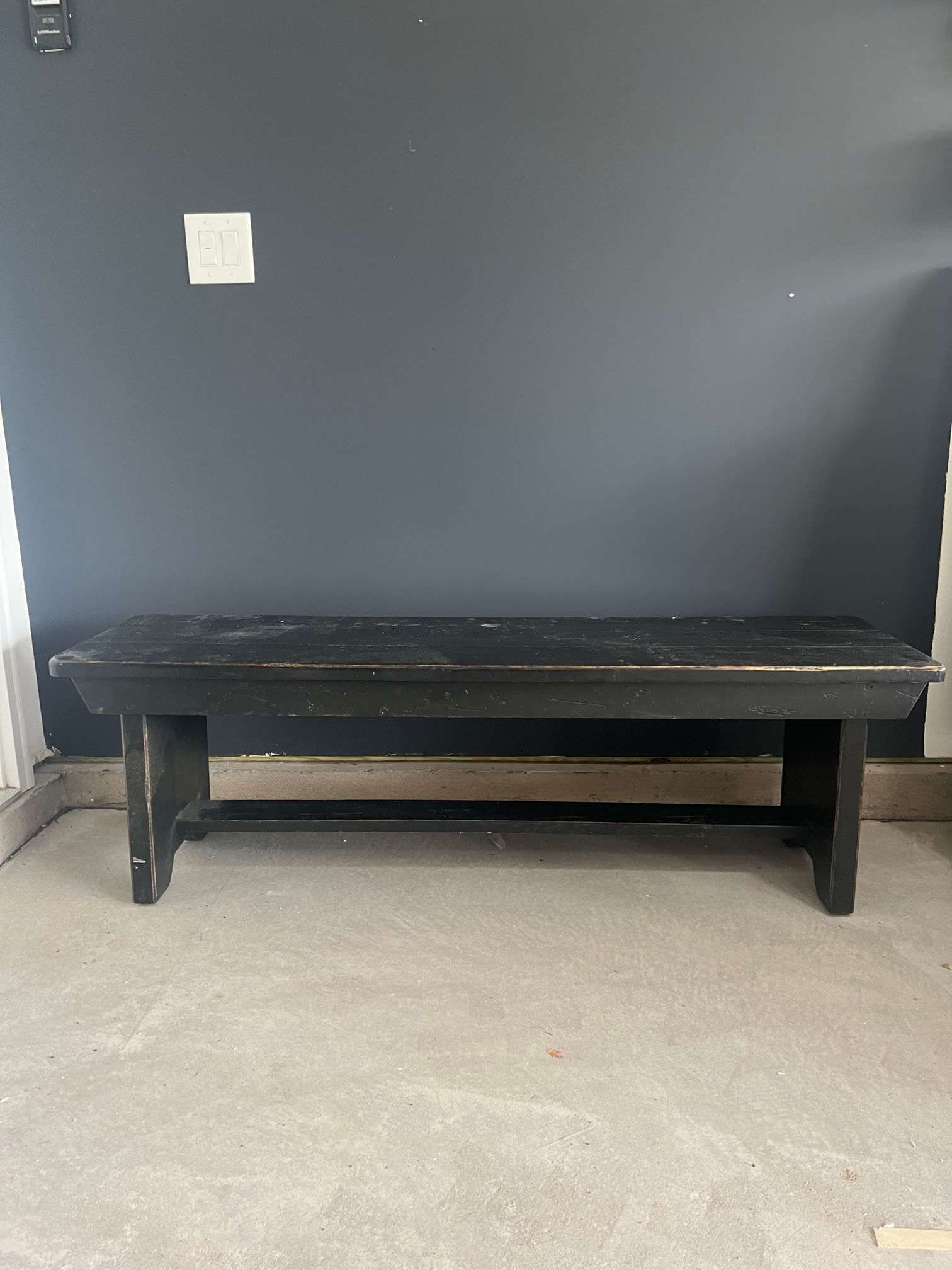 Black Distressed Bench