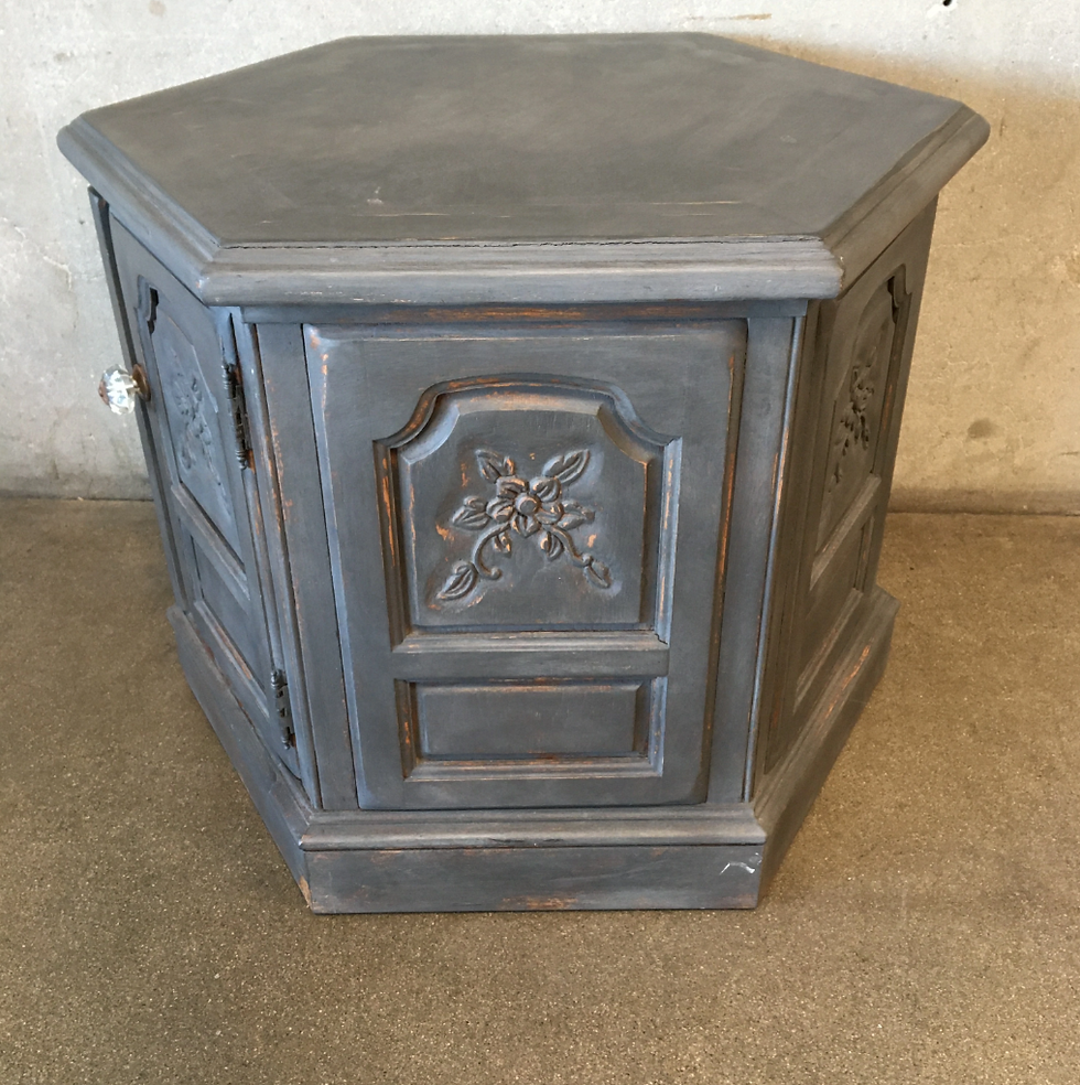 Thumbnail: 1970's Graphite Octagon Side Table