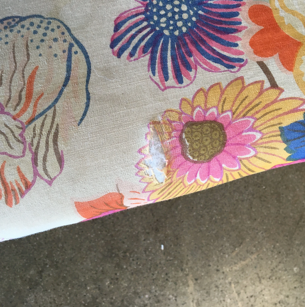 Thumbnail: Pair of Vintage White Queen Anne Chairs with Peacock Print