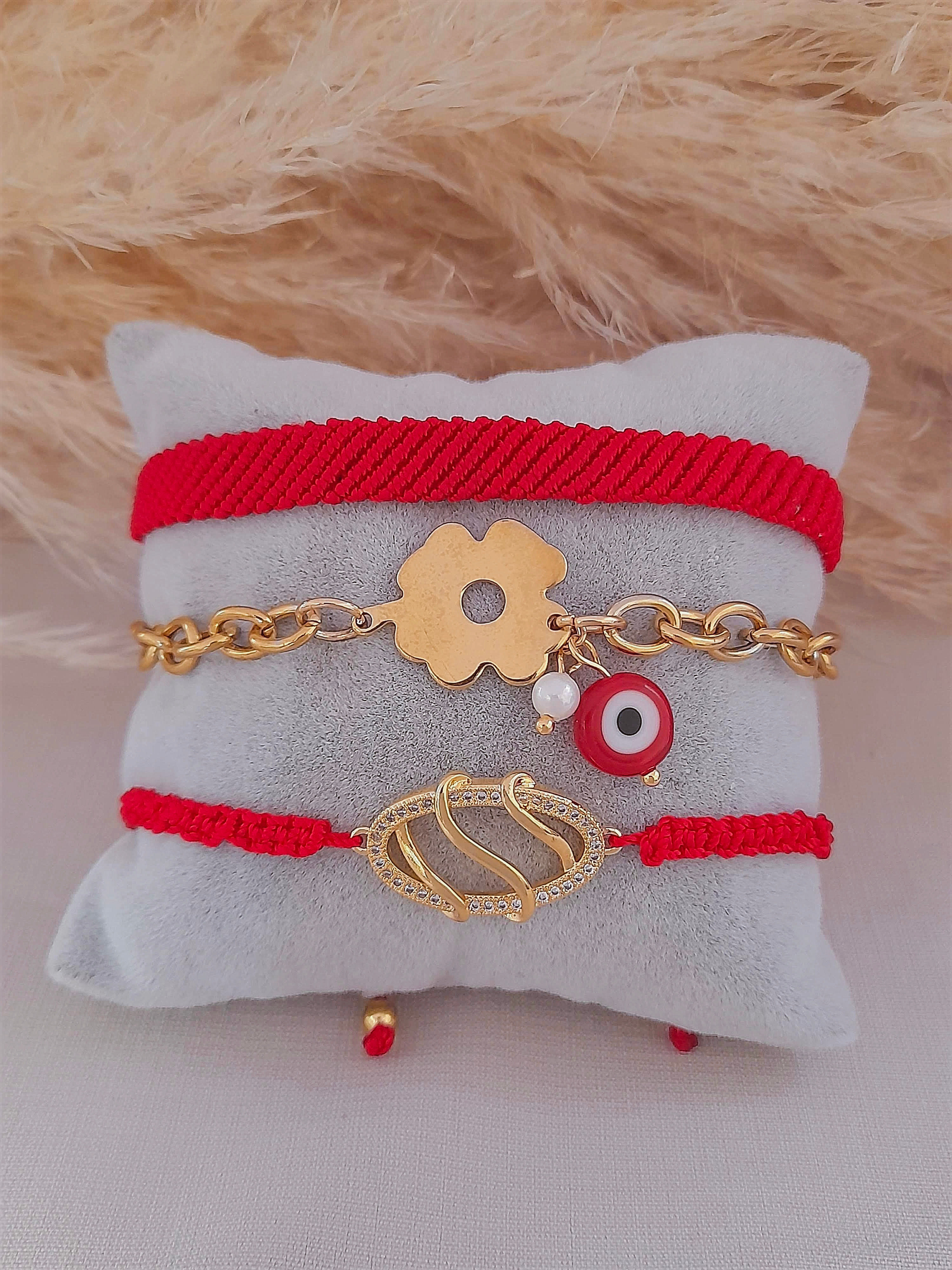 Trio de pulseras de acero inoxidable