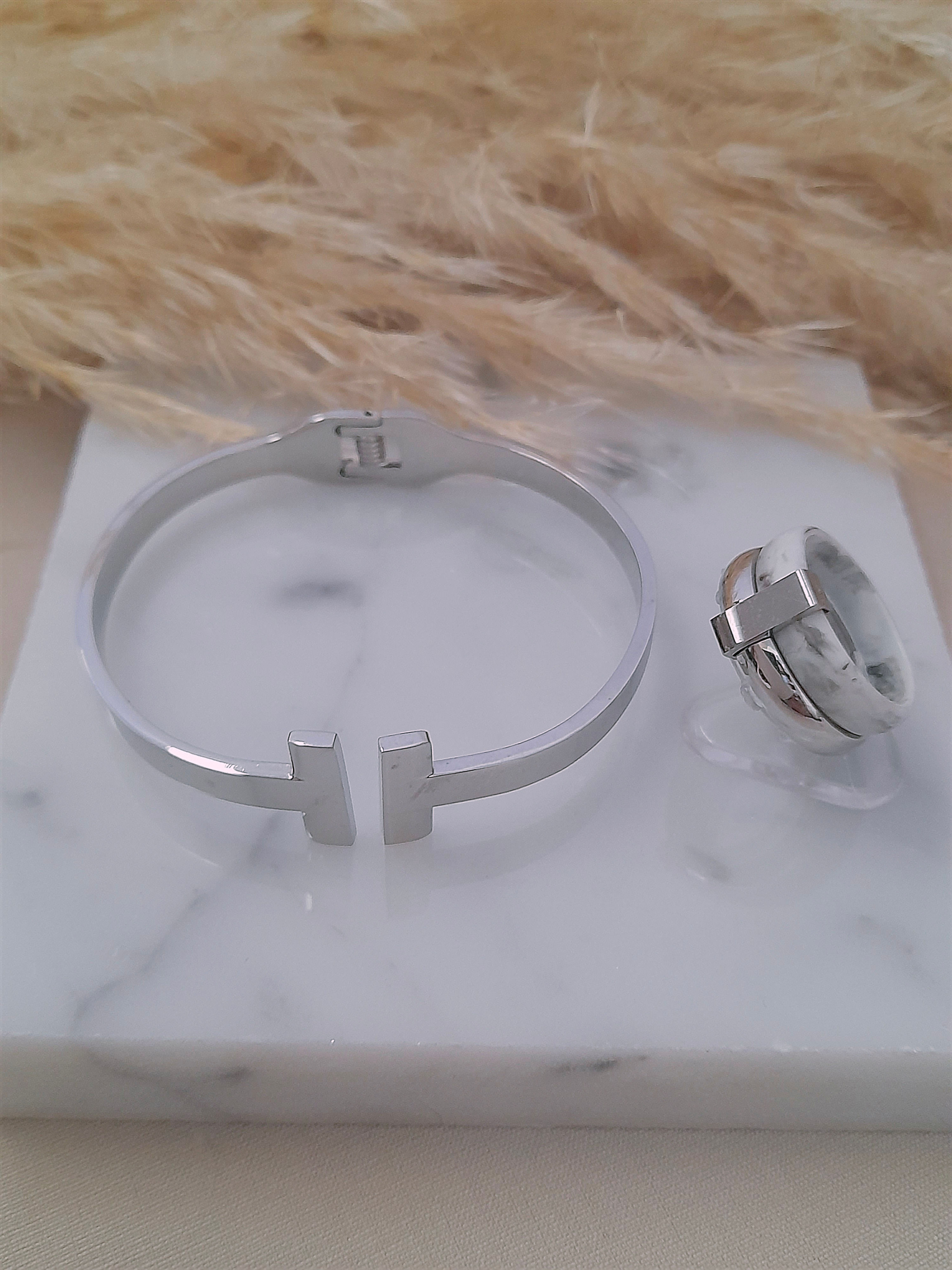 Set de acero aro Tifany y anillo