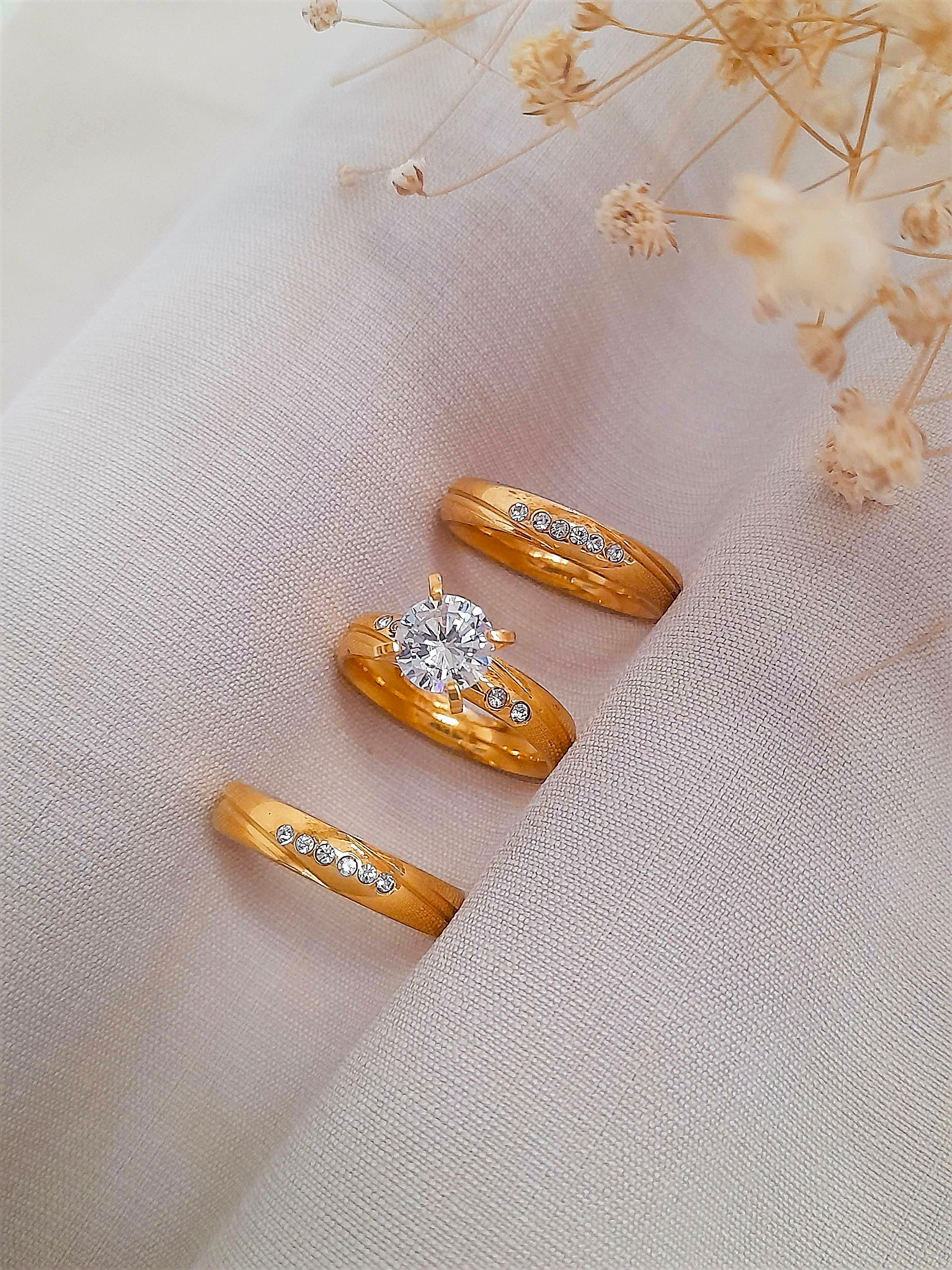 set matrimonial de acero inoxidable