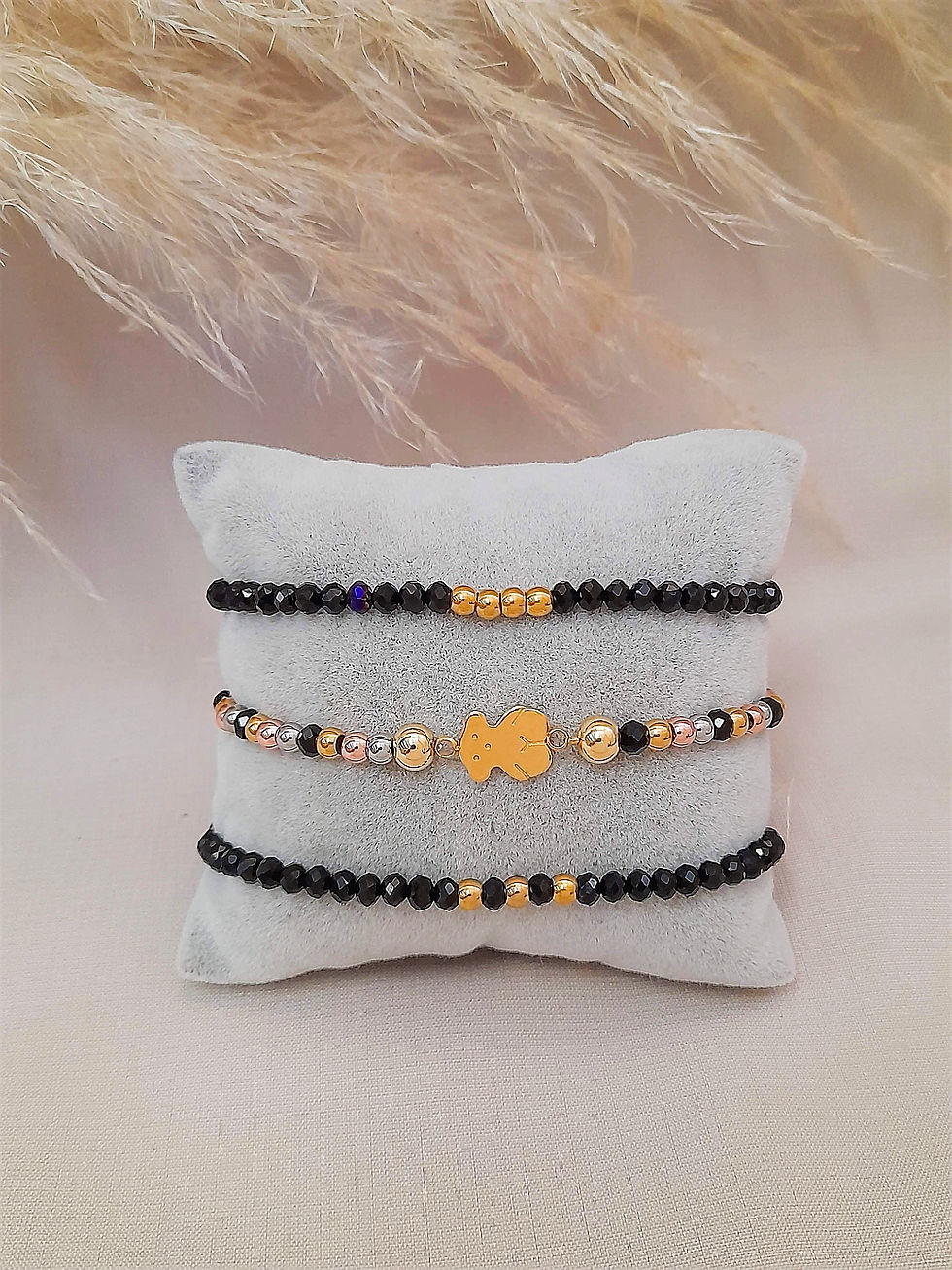 Miniatura: Trio de pulseras de acero inoxidable