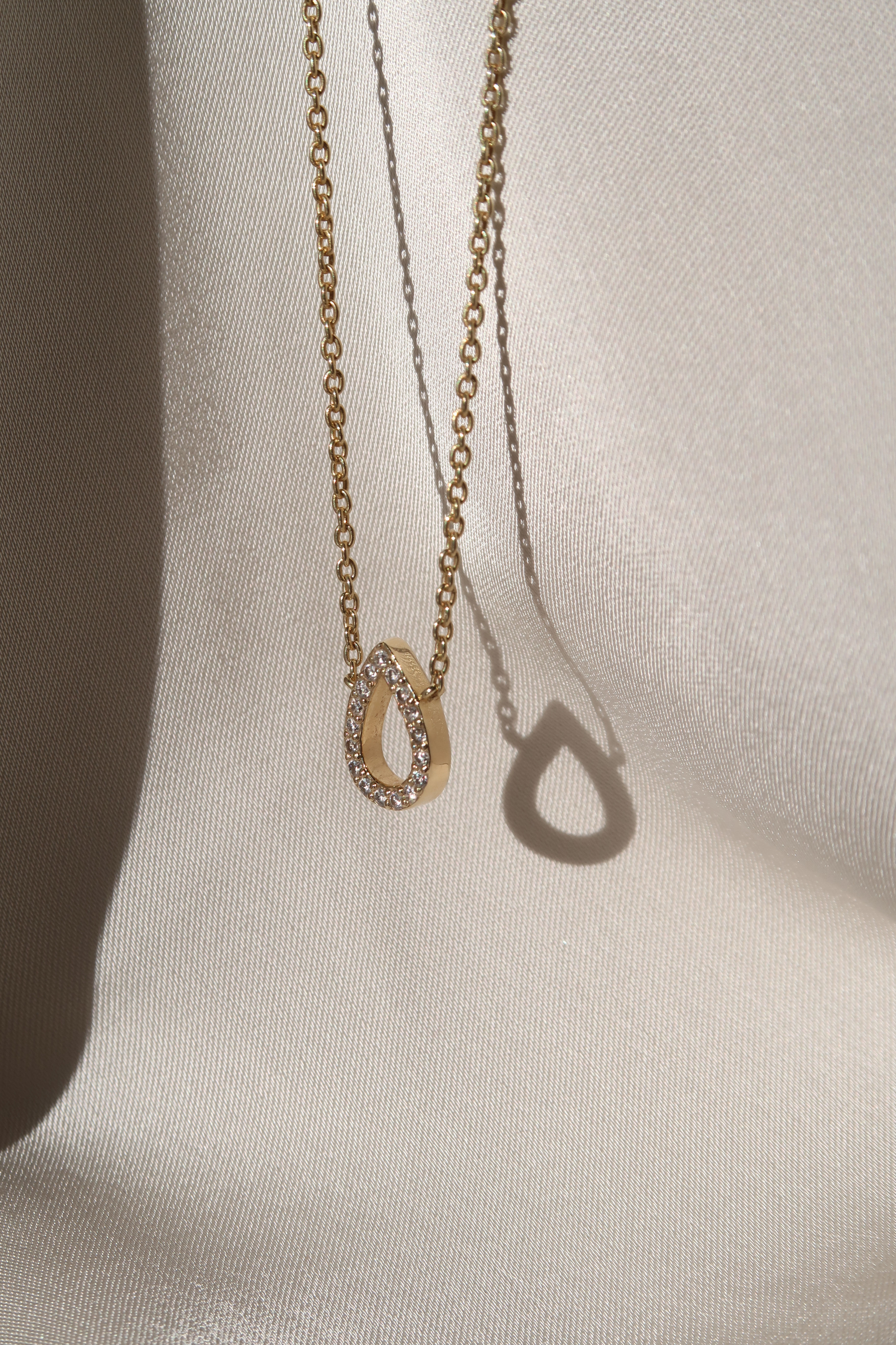 Gold & Diamond Drop Necklace